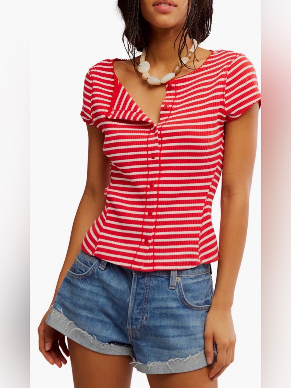 Most Wanted striped Cardi‎ NWOT red/white stripe